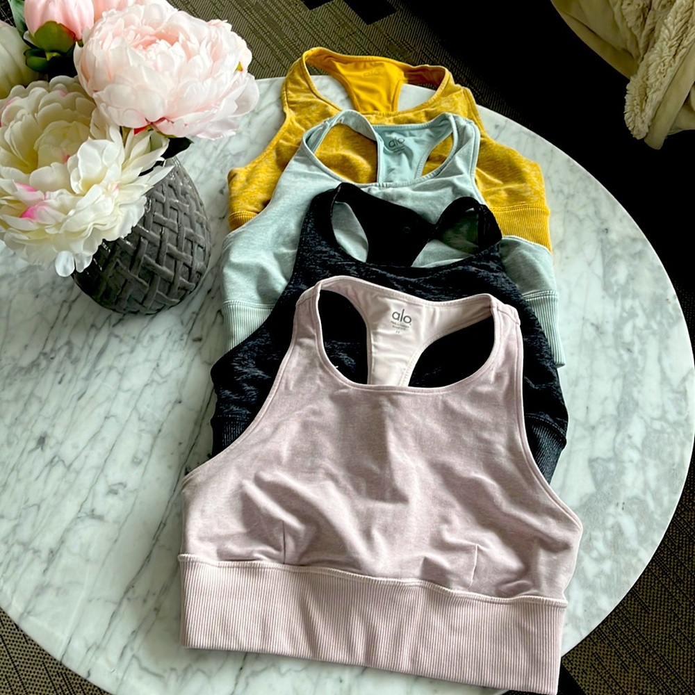 Lot of 4 ALO Yoga Alosoft Serenity Sports Bras